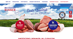 Desktop Screenshot of metzgerei-renner.de